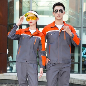 Veste <span class=keywords><strong>de</strong></span> <span class=keywords><strong>travail</strong></span> en coton à manches longues pour <span class=keywords><strong>homme</strong></span>, fermeture éclair, uniforme d'usine, résistante à l'usure et aux taches, personnalisable, printemps-automne - Product Image 4