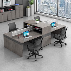 Bàn Và Ghế Máy Tính Màn Hình Nhân Viên Kết Hợp Đơn Giản Và Hiện Đại <span class=keywords><strong>4</strong></span> 6 Nhân Viên Bàn Nhân Viên Tài Chính - Product Image 4