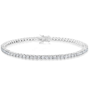 2mm 3mm <strong>Cubic</strong> <strong>Zirconia</strong> <strong>Tennis</strong> Jewelry Gifts Bridal Wedding 14K White Gold Plated Brass Women Men Diamond 5A CZ <strong>Tennis</strong> <strong>Bracelet</strong> - Product Image 1