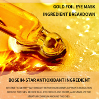 Masque pour les yeux en feuille de soin de la peau naturel végétalien anti-rides raffermissant à l'or 24 carats pour les cernes, marque privée