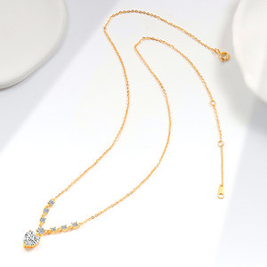 925 Sterling Silver Tim Zircon Mặt Dây Chuyền Vòng Cổ Của Phụ Nữ 18K Vàng Mạ Đồ Trang Sức Đơn Giản Mặt Dây Chuyền Mặt Dây Chuyền Bán Buôn - Product Image 3
