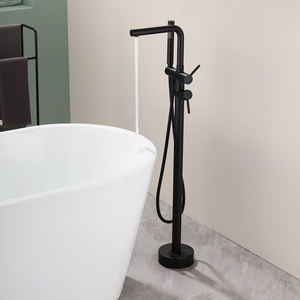 Conjunto de Bañera y Ducha de Lujo Moderno Cromado Negro de Latón de Grado A para Hotel - Product Image 4