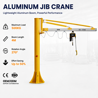 Nouvelle grue à flèche articulée autoportante en alliage d'aluminium 125 kg, montée sur poteau avec palan électrique à chaîne pour atelier