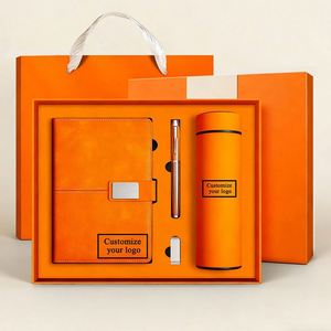 Customized Logo Modern PU <b>Leather</b> Insulated Cup & <b>Notebook</b> Set-Eco-friendly Promotional Gift for Corporate Events - Product Image 1