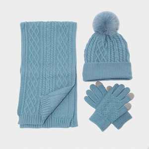 Conjunto de 3 Piezas para Mujer: Gorro de Punto, Bufanda y Guantes Táctiles para Invierno, con Protección para las Orejas y Forro Polar - Product Image 4