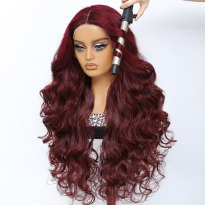 Peluca de Cabello Sintético con Frente de Encaje HD, Fibra Natural Resistente al Calor Futura de Alta Calidad, Estilo Body Wave, TOP GIRL 13X6 - Product Image 4