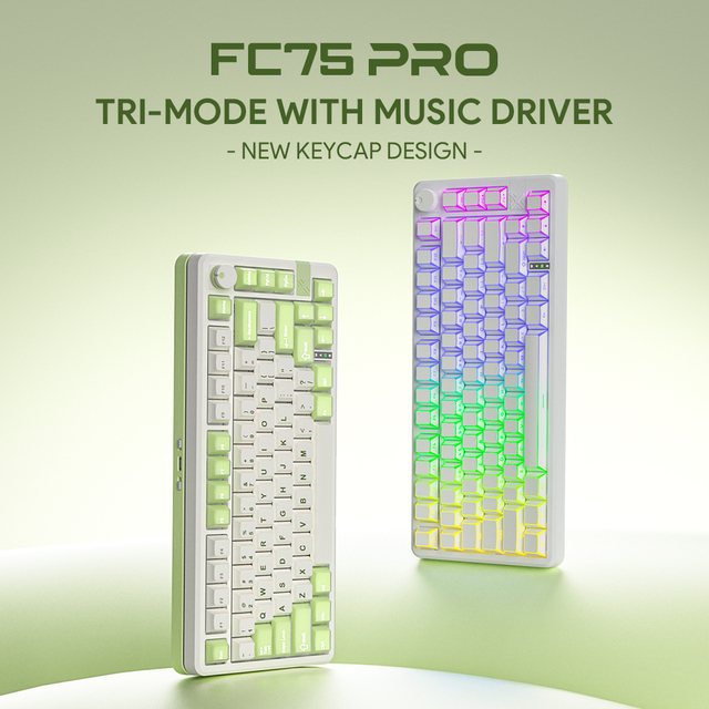 FC75 PRO Three Mode Wireless Gaming Mechanical Keyboard Smart Knob Ultra-Low Latency Ultra-High Polling Rate 75% Layout 80 Keys