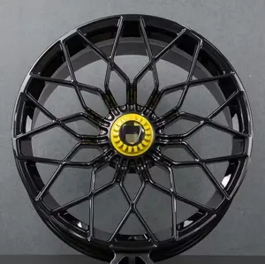 BOLUN Two Piece Black Barrel Green Spokes 19\" 20\" 21\" 5X112 Alloy Passenger Car Wheels for Lamborghini Huracan