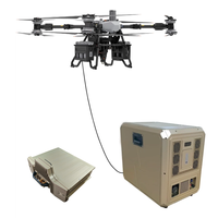 Système de drone tethered Flycart 100 de 220 m avec treuil automatique pour la surveillance aérienne persistante, la surveillance de la sécurité des patrouilles de frontière