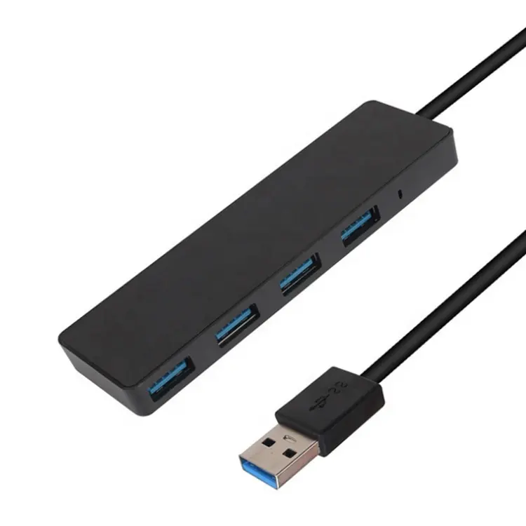 Ultra ince 4 Port süper hızlı USB 3.0 Hub LED ışık USB genişleme adaptörü PC Macbook