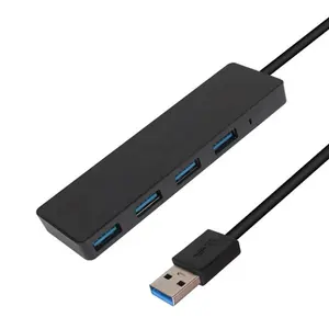 Ultra-thin 4 Port Super Speed USB 3.0 Hub With LED Light USB Expansion Adapter For PC Macbook