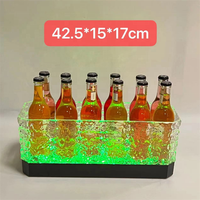 Seau à glace LED moderne personnalisé pour hôtel et restaurant, 12 bouteilles, ensemble de bar en plastique PC pour bar à domicile et usage commercial