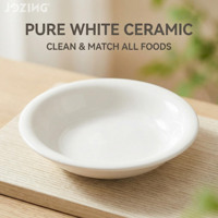 Assiette Moderne en Porcelaine Jozing – Durable et Compatible Lave-Vaisselle Blanc Pur pour Hôtels, Anniversaires, Collations et Assaisonnements (Sauce Soja)
