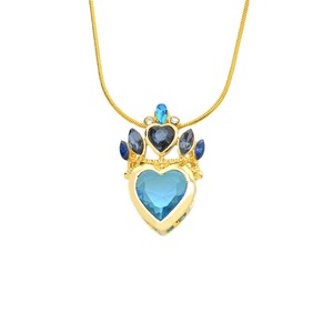 Mode femmes couronne multicolore creux <span class=keywords><strong>coeur</strong></span> Zircon pendentif pêche <span class=keywords><strong>coeur</strong></span> collier femme - Product Image 5