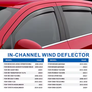 2PCS Visière pour <span class=keywords><strong>FORD</strong></span> <span class=keywords><strong>TRANSIT</strong></span> CUSTOM 2013-2023 Déflecteur de vent à injection dans le canal PC Weather Rain Guards Accessoires de voiture - Product Image 4