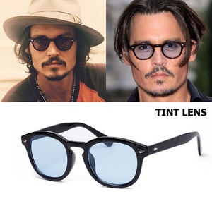 Nueva moda De <span class=keywords><strong>Johnny</strong></span> <span class=keywords><strong>Depp</strong></span> estilo gafas De Sol redondas De tinte océano lente diseño De marca parte mostrar gafas De Sol, gafas De Sol - Product Image 2