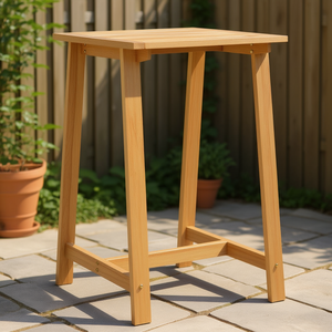 Table de bar de patio en bois d'acacia massif, 27,6x27,6x40,9 pouces, design carré moderne et durable - Product Image 2