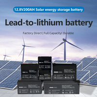 Baterai LiFePO4 12.8V/25.6V 100AH/200AH |   Penggantian Aki Timbal-Asam |   Sistem Tenaga Listrik Surya 6000 Siklus Hidup -20-60C