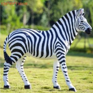 Statua giraffa a grandezza naturale grande in piedi giraffa elefante Zebra in fibra di vetro animale scultura di sostegno per la decorazione del giardino all'aperto - Product Image 2