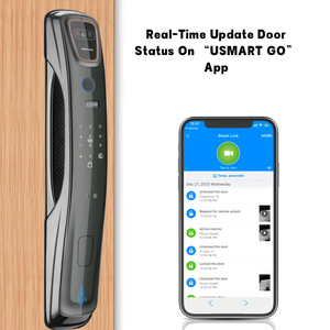 Cerradura de Puerta con Videoportero Usmart <span class=keywords><strong>Enrique</strong></span> Go, Lector Biométrico Automático de Tarjetas, Acabado Cromado, Reconocimiento de Huellas Dactilares, Aplicación Wifi, Nube - Product Image 3