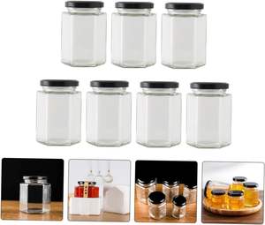 Precio de Fábrica al por Mayor, Botella de Vidrio Hexagonal de Alta Calidad de 280 ml, 450 ml, 730 ml, Tarro Hexagonal para Mermelada y Miel con Tapas Metálicas - Product Image 5