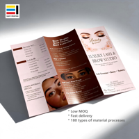 Service d'impression de brochures, de flyers et d'affiches promotionnelles personnalisées à trois volets, impression numérique rapide sur carton