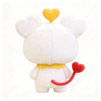 Peluche Mascotte Personnalisée avec Queue Décorée de Cœur Rouge, Jouets en Peluche Personnalisés, Fabricant de Peluches sur Mesure