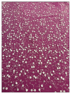 Tela de Encaje de Malla Bordada Floral con Cuentas, 100% Poliéster Ecológico, de Alta Calidad, para Vestidos Vintage Sexys - Product Image 1