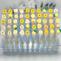 Brosse à mascara transparente jetable pour greffe de cils, série Fleur