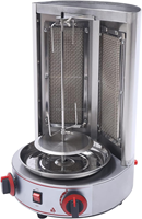 Grill à shawarma rotatif à gaz en acier inoxydable de qualité alimentaire pour usage domestique, 2 brûleurs, machine à kebab shawarma