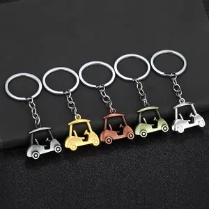 Thời trang 3D mô phỏng Golf giỏ hàng Keychain sân golf đi lại giỏ hàng Keychain hoạt động ngoài trời món quà nhỏ Keyring