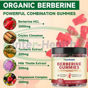 ヴィタスプリング OEM ベルベリン複合体 HCL グミ シュガーフリー ターメリック セイロンシナモン 食品サプリメント ベルベリングミ - Product Image 3