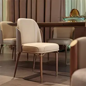 Dining Chair Home Solid Wood New Italian Design Hotel High-end Back Commercial Restaurant Wooden Chair