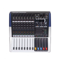 Consola Mezcladora de Audio Digital Profesional de 8 Canales con Cancelación de Ruido y Amplificador de Potencia para Producción de Programas de Audio en Escenario