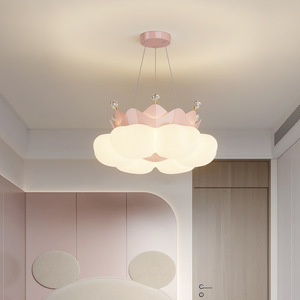 Lámpara de <span class=keywords><strong>Techo</strong></span> Princesa 2025, Estilo Crema, Espectro Completo, Creativa, con Forma de Corona, para Dormitorios Infantiles de <span class=keywords><strong>Niñas</strong></span> - Product Image 1