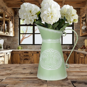Vase à fleurs en métal galvanisé, vase à fleurs décoratif durable pour la maison, le salon, le jardin, l'intérieur et l'extérieur - Product Image 1