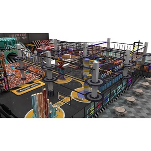 Terrain de jeux intérieur commercial américain de grande taille de 2000 m², équipement de sport, parcours d'obstacles <span class=keywords><strong>Ninja</strong></span> Warrior, parc de trampolines pour enfants - Product Image 4