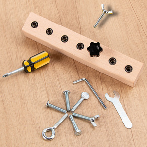 Juguete de Madera Montessori con Tornillos y Tuercas, 8 Orificios, Herramientas <span class=keywords><strong>para</strong></span> el Desarrollo de la Motricidad Fina en Niños Pequeños - Product Image 2