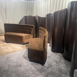 Sofá Semicircular de Diseño Italiano, Sofá Curvo Tipo Cassette, Muebles Tapizados para Banquetes, Asientos para Restaurante y Hotel - Product Image 3