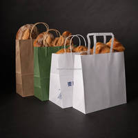 Anpassbare, biologisch abbaubare, umweltfreundliche Lebensmittelverpackung aus Kraftpapier mit Kordelzug für Pizza, Desserts, Getränke, Siebdruck