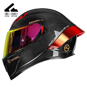 新款碳纤维全脸摩托车头盔<span class=keywords><strong>M</strong></span>/L/XL/2XL双护目镜快速释放点认可四季街头碰撞摩托车 - Product Image 5