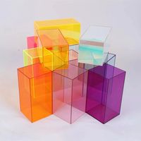 Boîte de présentation en acrylique de qualité supérieure, personnalisable en couleur, avec couvercle coulissant, design pliable et détachable, rangement sur pied pour la vente en gros
