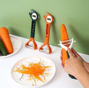 Pelador de Verduras 4 en 1 de Acero Inoxidable WXL009 al por Mayor, Cortador de Pepinos y Zanahorias, Abrebotellas de Doble Cabeza - Product Image 2