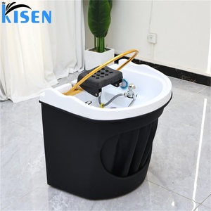 Kisen Fashion Bac à shampoing pour salon de coiffure et spa, design personnalisé, nécessitant installation de plomberie, livraison rapide, mobilier de barbier en promotion - Product Image 2