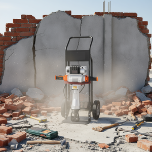 Martillo Demoledor Eléctrico de 2100W, 1650 BPM, SDS Max, Herramienta Profesional para Demolición de Paredes, Ladrillos y Hormigón, con Carro - Product Image 2