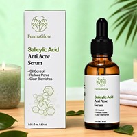 Sérum Visage Purifiant Anti-Acné à l'Acide Salicylique Fermenté BHA, Contrôle du Sébum, Affinage des Pores, Élimination des Imperfections