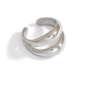 Geometric Stainless Steel <b>Ring</b> Irregular <b>Opening</b> Unisex Fashion Jewelry Gift Yiwu Origin JZ21487S - Product Image 5