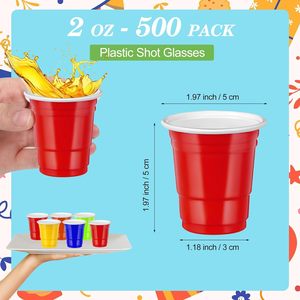 2 oz 2oz Plastic Shot Glasses Colored Mini Multicolor Party Colorful Cups for <strong>Drinking</strong> Tastings Served Snacks <strong>Jello</strong> Tasting - Product Image 4