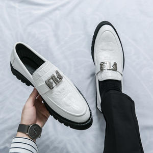2026 Nuevos Zapatos de Vestir Casuales de Negocios para Hombre Slip-On Estilo <span class=keywords><strong>Oxford</strong></span> de Cuero Blanco para Bodas Citas de Jóvenes Discursos de Padrinos Blanco - Product Image 3