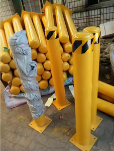 Kustom tahan lama peringatan jalan penghalang baja kuning logam Jalan keamanan penambat - Product Image 5